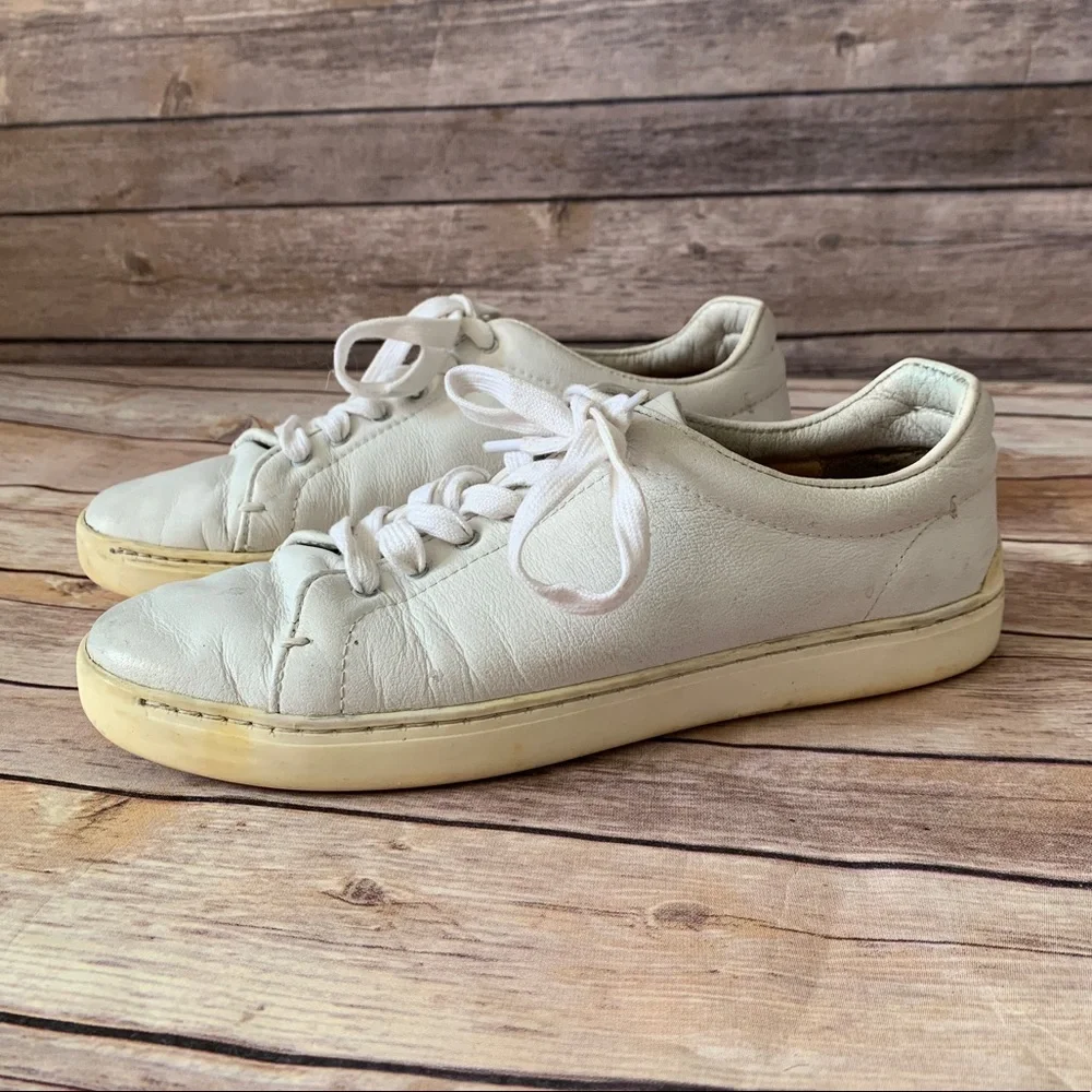 Rag & Bone White Leather Sneakers - Picture 1 of 8